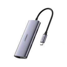 USB разветвитель Ugreen Hub 4 в 1 Type-C, серебристый (60718)