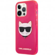 Чехол для смартфона Karl Lagerfeld Fluo Case Choupette Head для iPhone 13 Pro Max, розовый