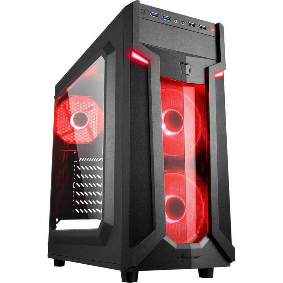 Корпус Sharkoon VG6-W red led черный Корпус Sharkoon VG6-W red led черный
