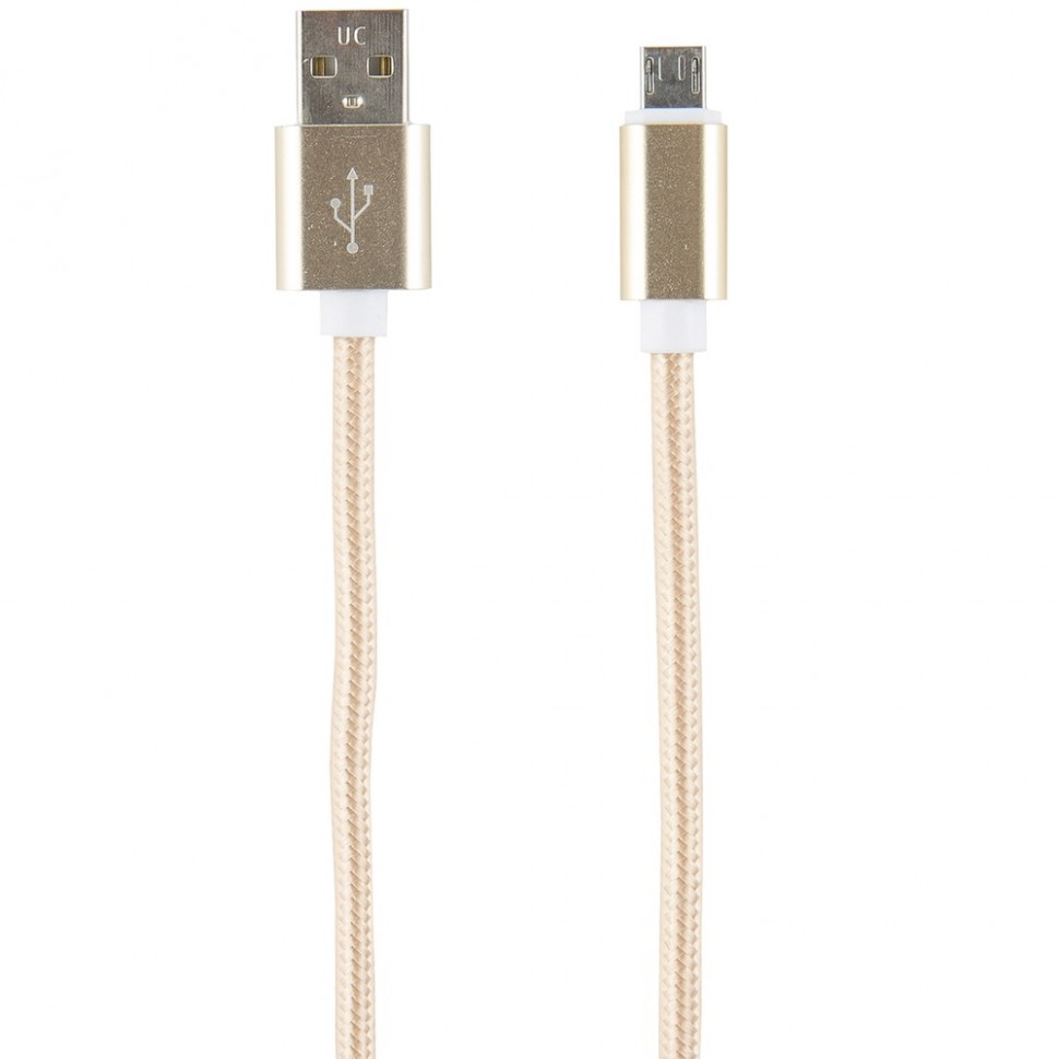 Кабель Red Line USB-microUSB, 1 м, золотой Кабель Red Line USB-microUSB, 1 м, золотой