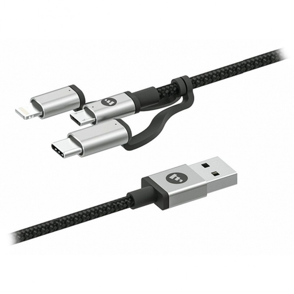 Кабель Mophie 3 in 1, 1 м, чёрный Кабель Mophie 3 in 1, 1 м, чёрный