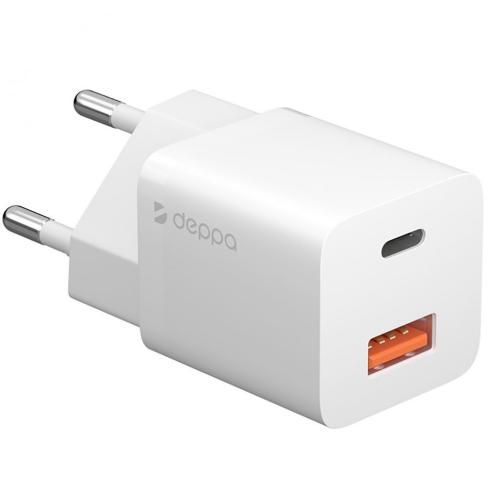 Зарядное устройство Deppa 11410 (USB Type-C, USB A), белый Зарядное устройство Deppa 11410 (USB Type-C, USB A), белый
