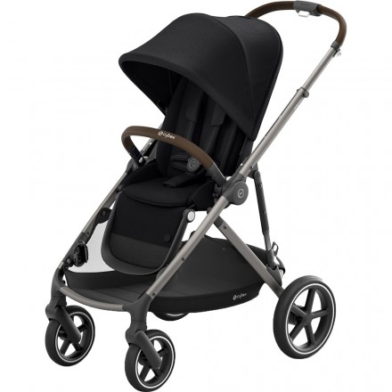 Детская коляска Cybex Gazelle S TPE Deep Black с корзиной и дождевиком