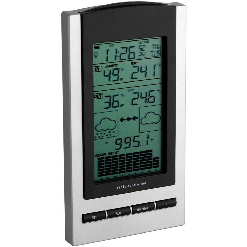 Метеостанция TFA 35.1083.54 c показанием давления, серая Метеостанция TFA 35.1083.54 c показанием давления, серая