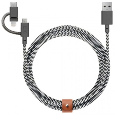 Кабель Native Union BELT-KV-ULC-ZEB Belt Cable Universal, 2 м, зебра