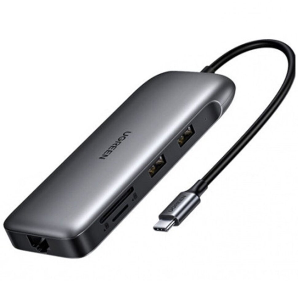 USB разветвитель Ugreen Hub 9 In 1 USB-C, серый (70301) USB разветвитель Ugreen Hub 9 In 1 USB-C, серый (70301)
