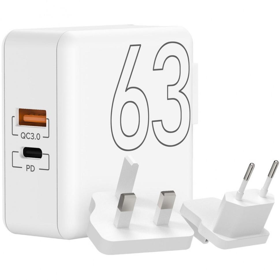 Зарядное устройство Lyambda LT63-WT (USB Type-C, USB-A), белый Зарядное устройство Lyambda LT63-WT (USB Type-C, USB-A), белый