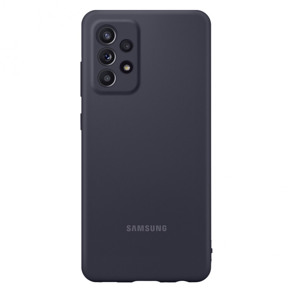 Чехол для смартфона Samsung Silicone Cover для Galaxy A52, чёрный Чехол для смартфона Samsung Silicone Cover для Galaxy A52, чёрный