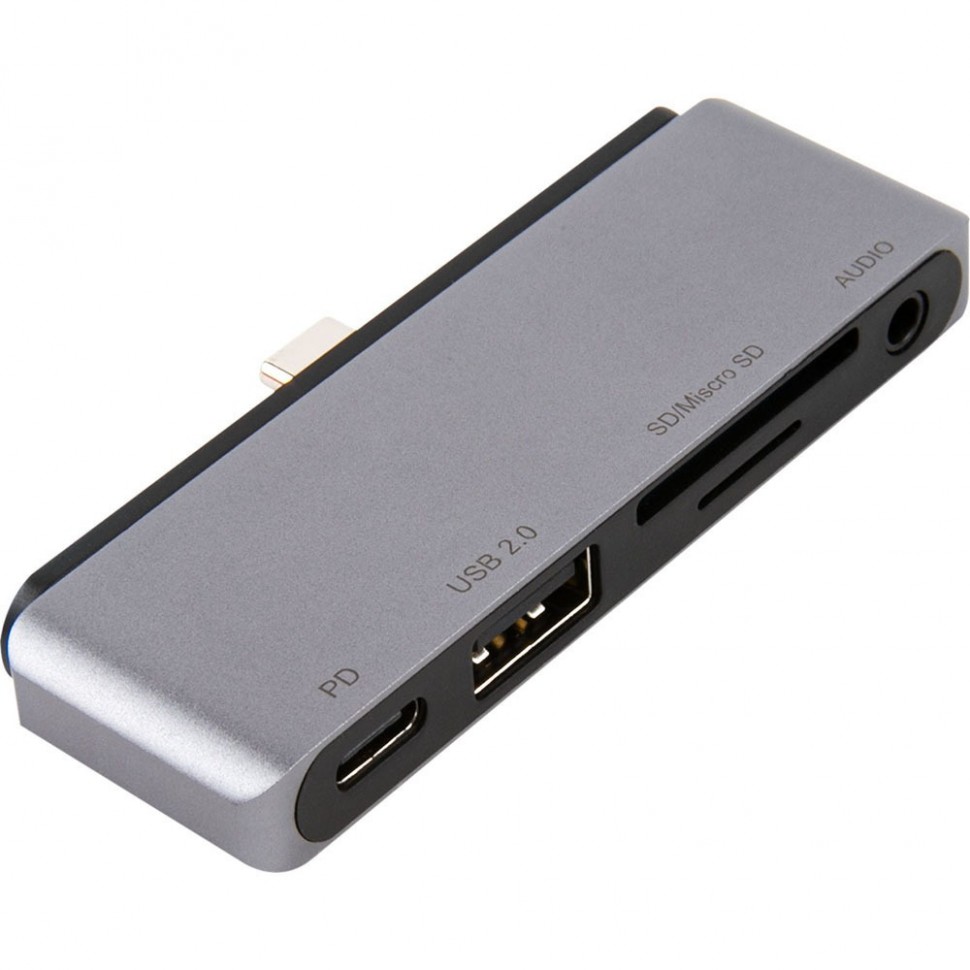 Многопортовый адаптер Barn&Hollis Type-C 5 in 1 для iPad Pro, серебристый