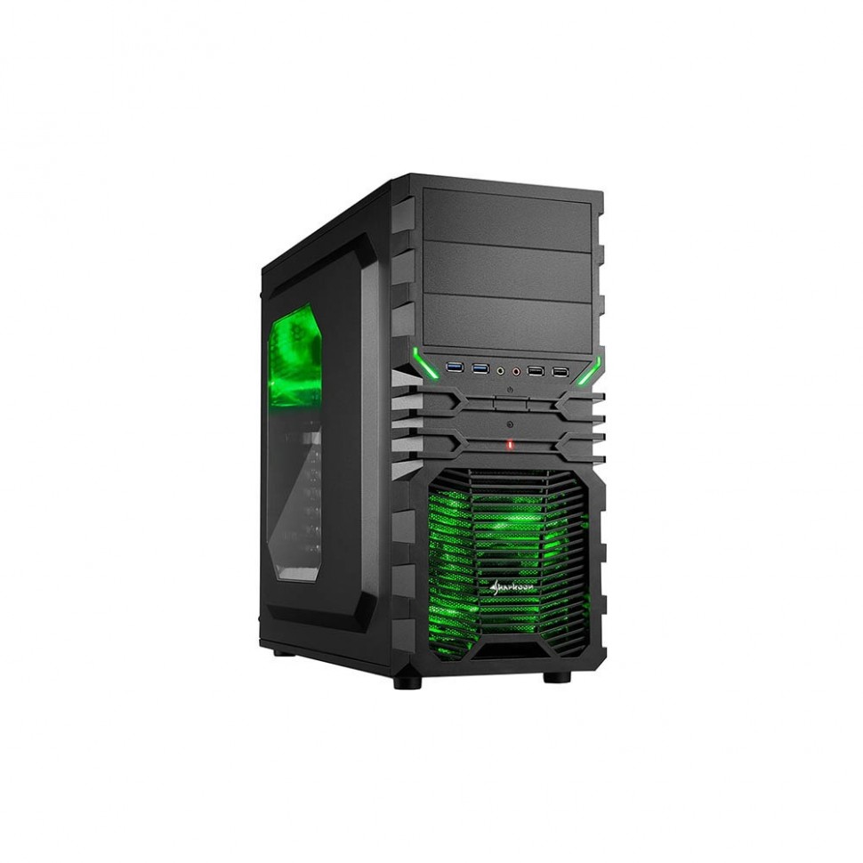 Корпус Sharkoon VG4-W green чёрный Корпус Sharkoon VG4-W green чёрный