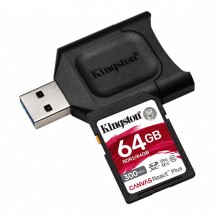 Карта памяти Kingston Canvas React Plus MicroSDXC 64GB с USB-ридером