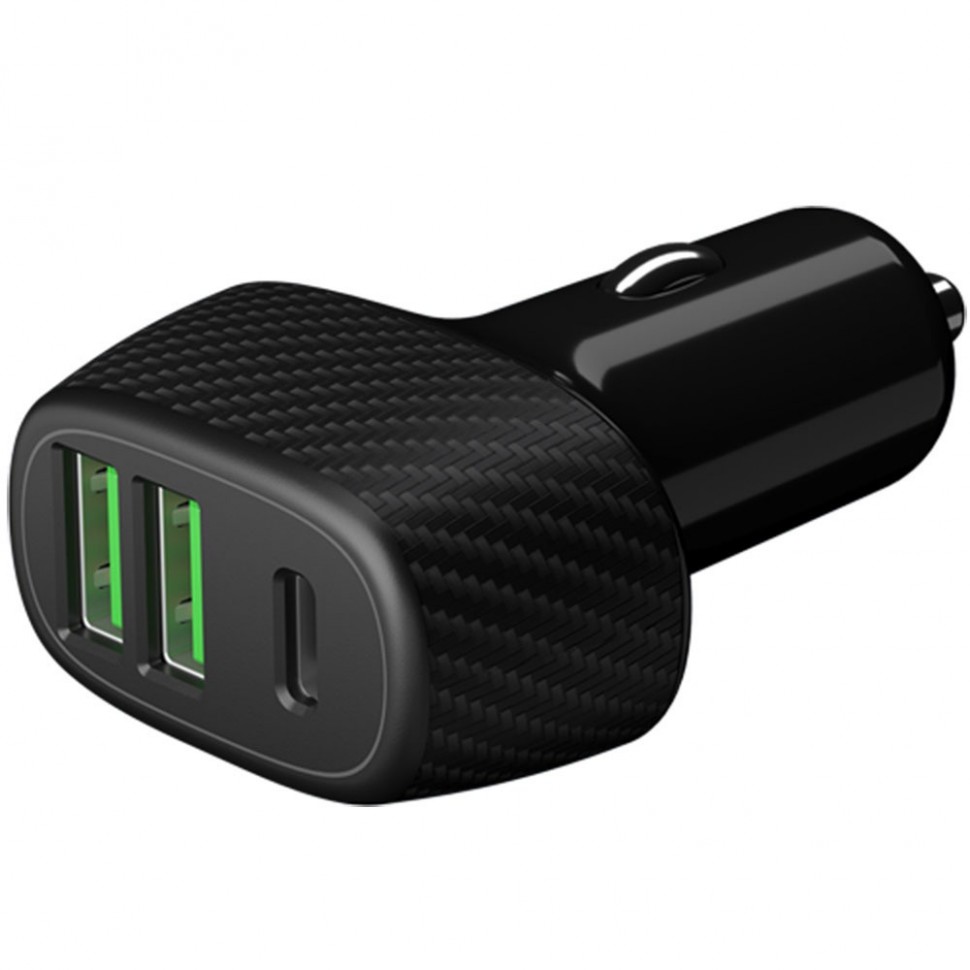 Зарядное устройство Deppa 11293 (2хUSB QC 3.0, USB-C PD), карбон, чёрный Зарядное устройство Deppa 11293 (2хUSB QC 3.0, USB-C PD), карбон, чёрный