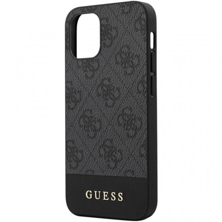 Чехол для смартфона Guess 4G Stripe Metal logo Hard для Apple iPhone 12/12 Pro, серый