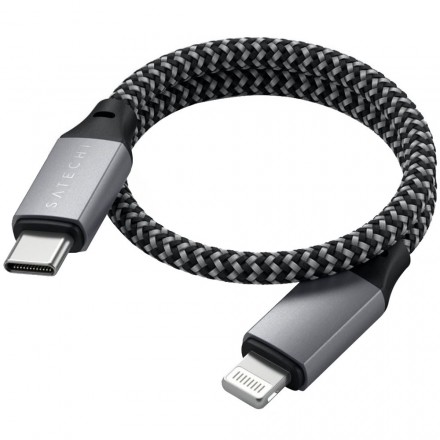 Кабель Satechi ST-TCL10M USB Type-C - Lightning 0.25 м, серый космос