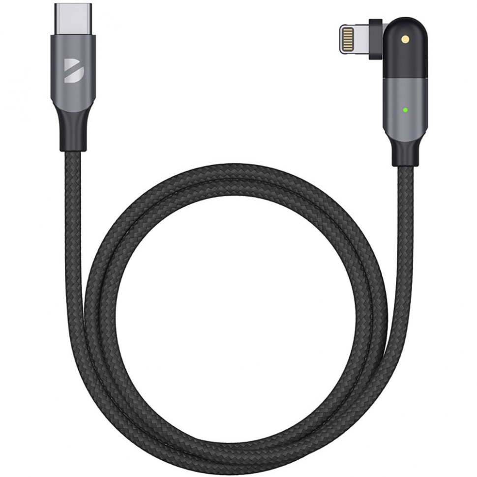Кабель Deppa USB-C-Lightning, поворотный, 1.2 м, чёрный Кабель Deppa USB-C-Lightning, поворотный, 1.2 м, чёрный