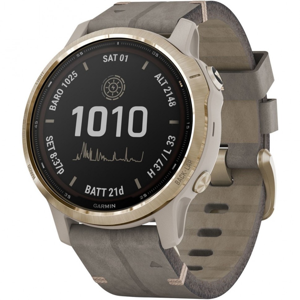 Смарт-часы Garmin Fenix 6S Pro Solar Light Gold/Shale Suede Band (010-02409-26) Смарт-часы Garmin Fenix 6S Pro Solar Light Gold/Shale Suede Band (010-02409-26)