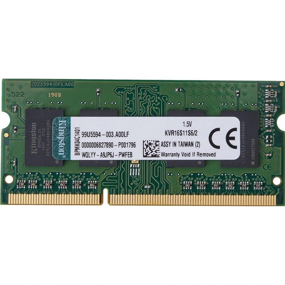 Оперативная память Kingston 2GB DDR3 CL11 (KVR16S11S6/2) Оперативная память Kingston 2GB DDR3 CL11 (KVR16S11S6/2)